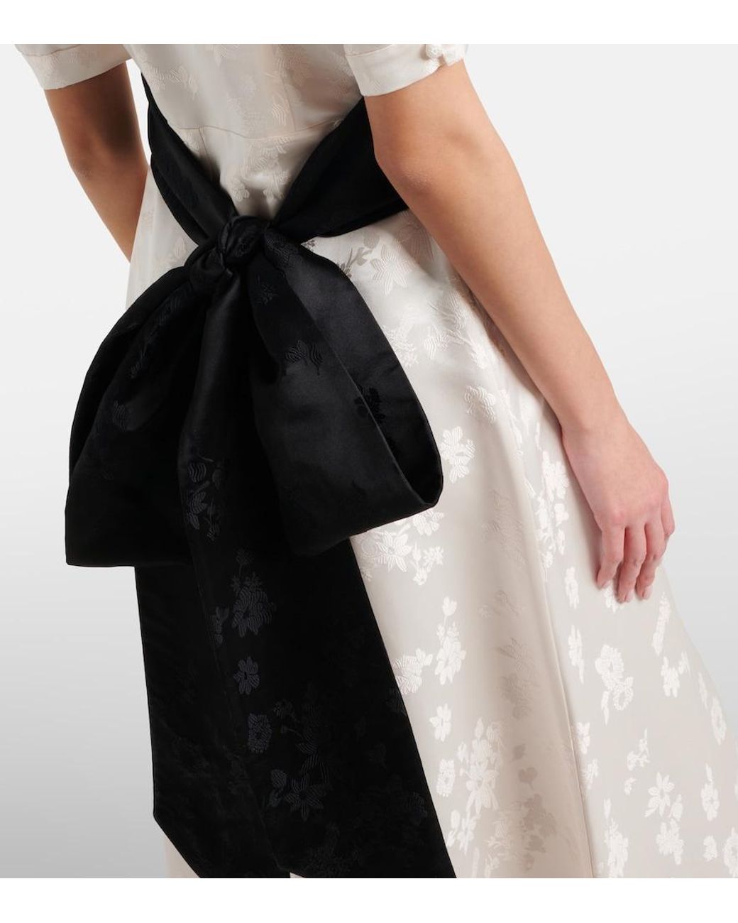 Gabriela Hearst White Larkin Floral Silk Midi Dress