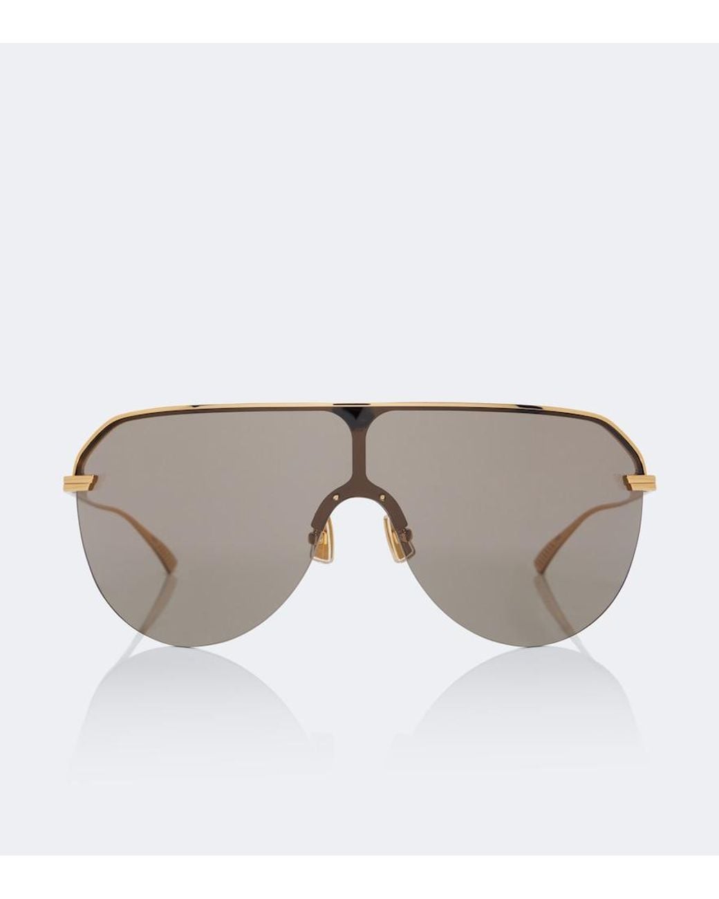 Bottega Veneta Gray Ribbon Aviator Sunglasses