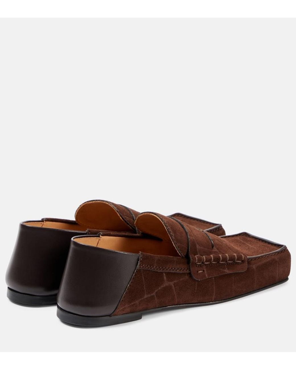 Jacquemus Brown Carre Leather Penny Loafers