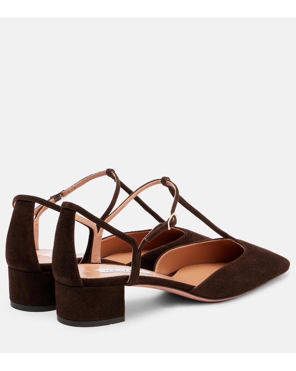 Aquazzura Brown Sorbonne 35 Suede Pumps