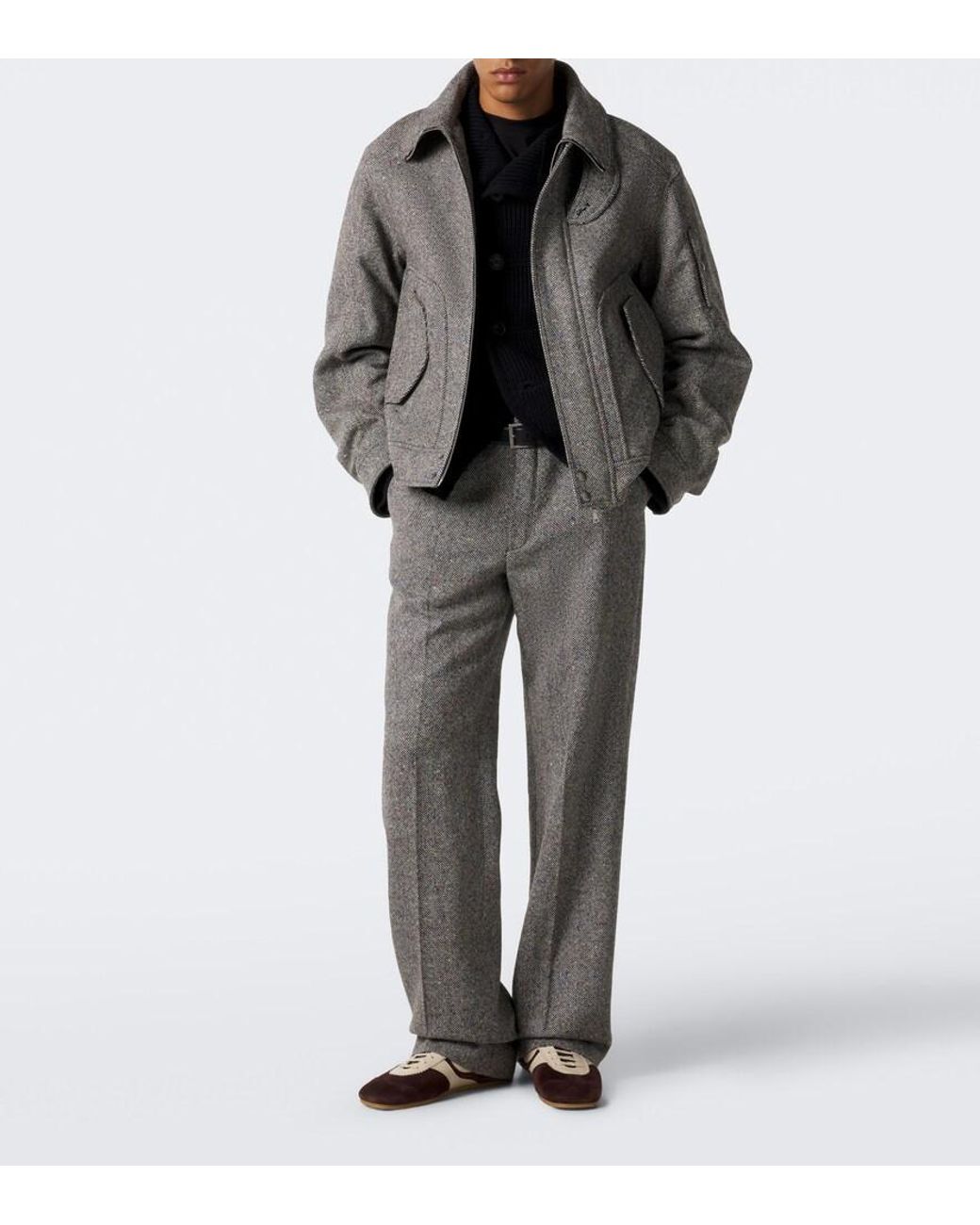 Dries Van Noten Gray Checked Wool Jacket for men
