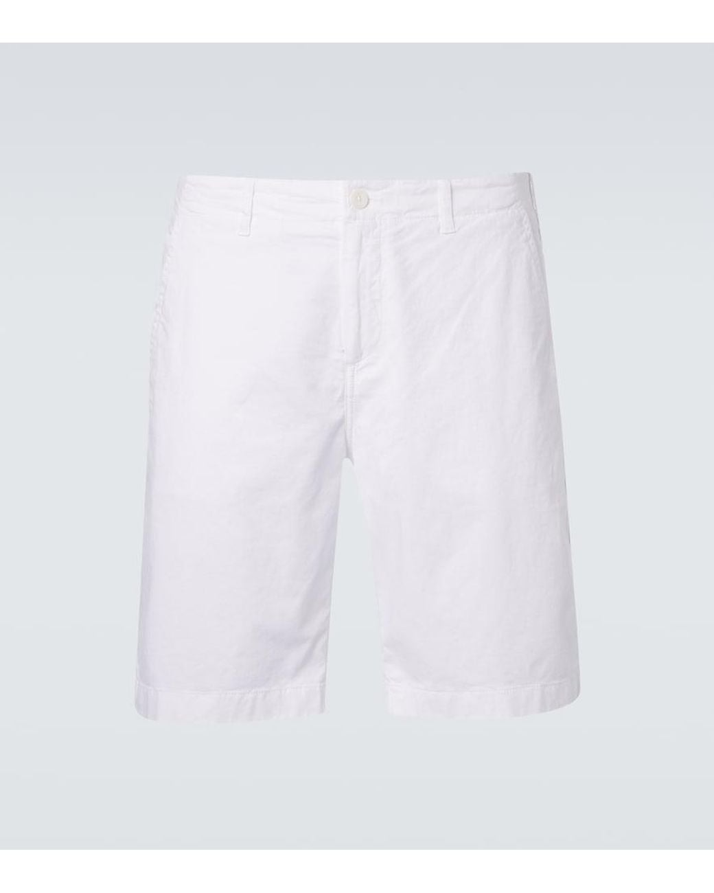 Vilebrequin White Cotton-Blend Satin Bermuda Shorts for men