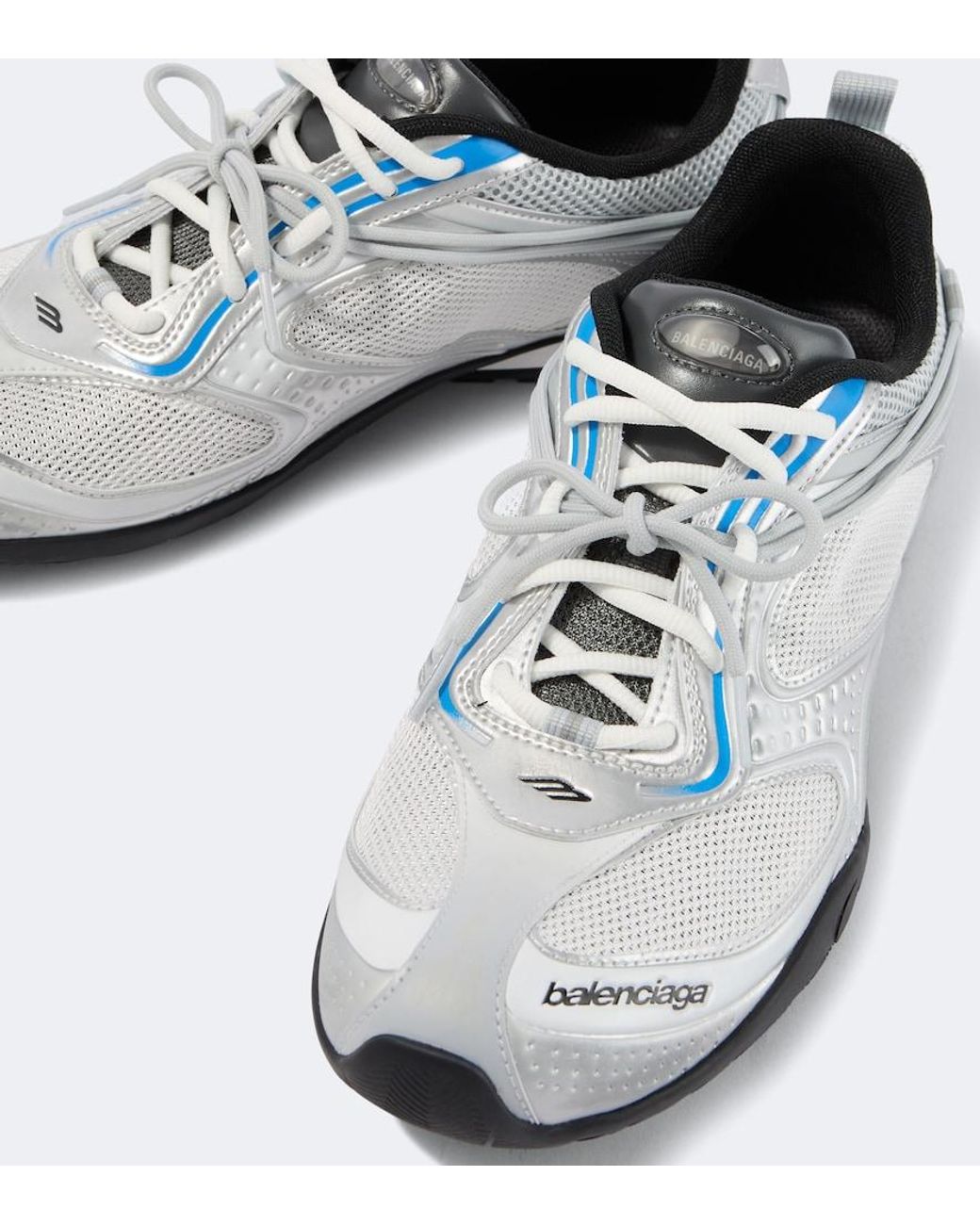 Balenciaga White Radar Gradient Lines Sneakers for men