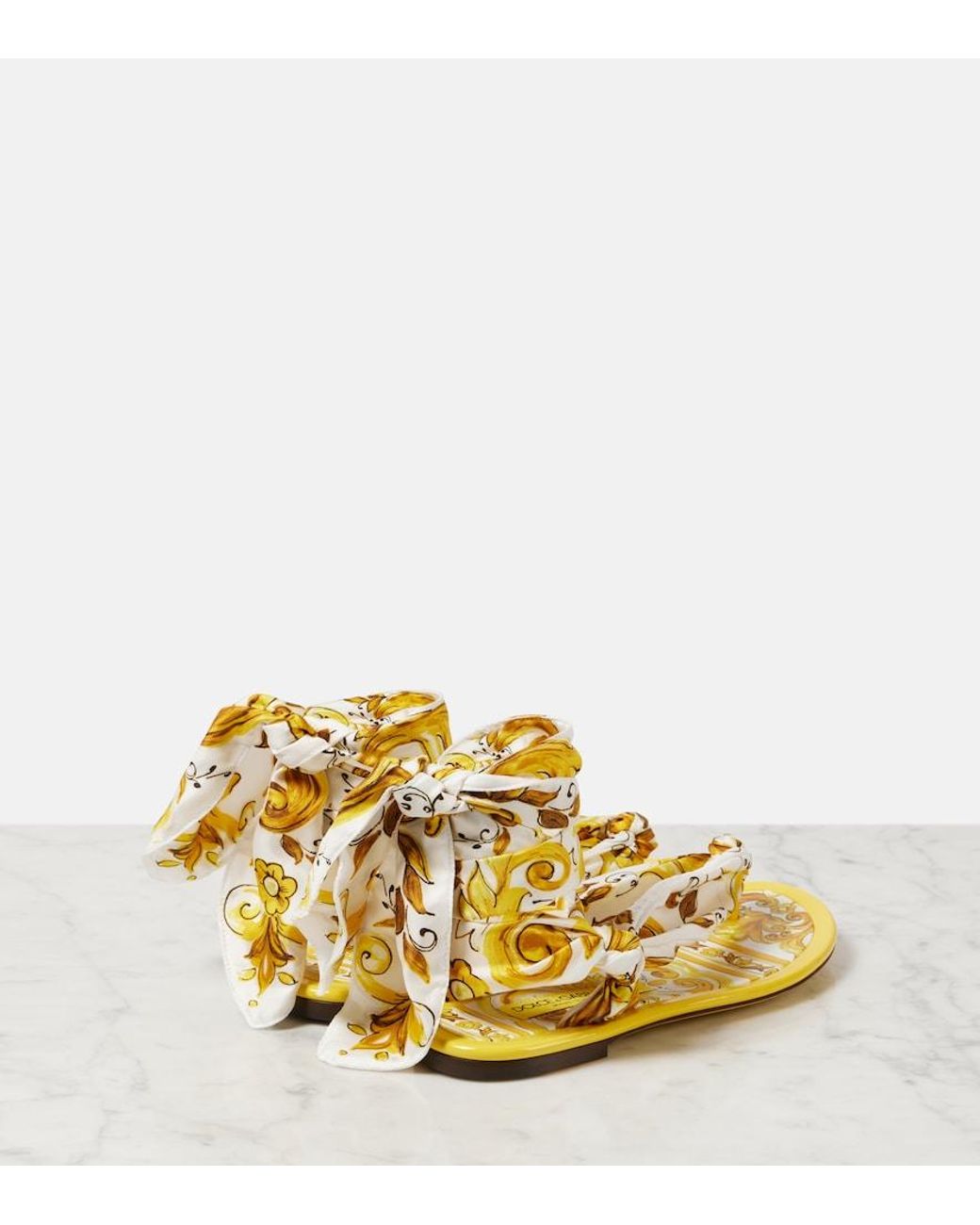 Dolce & Gabbana Metallic Printed Silk Twill Sandals