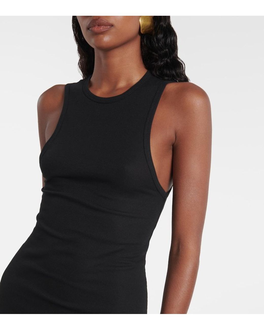 Wardrobe NYC Black Racer Cotton-Blend Minidress