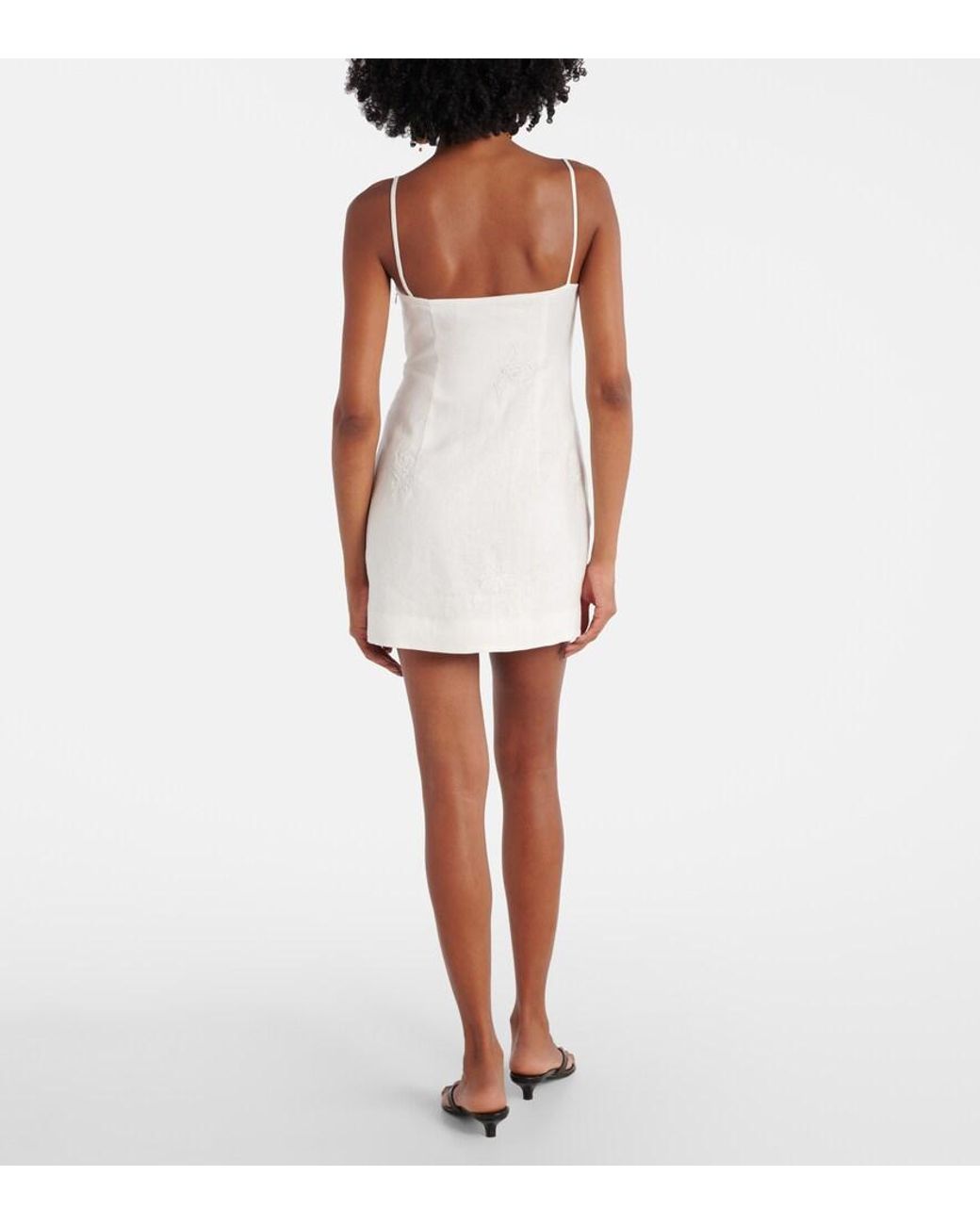 SIR. Alessandra Embroidered Linen Minidress in White | Lyst UK
