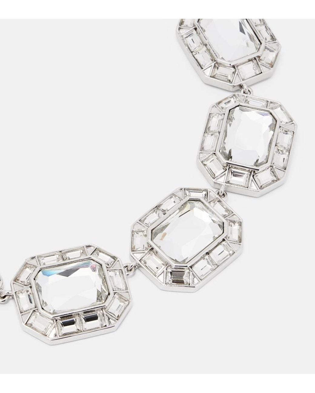 Self-Portrait White Crystal-Embellished Choker