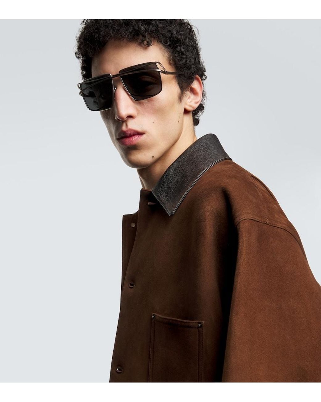 Prada Gray Square Sunglasses for men