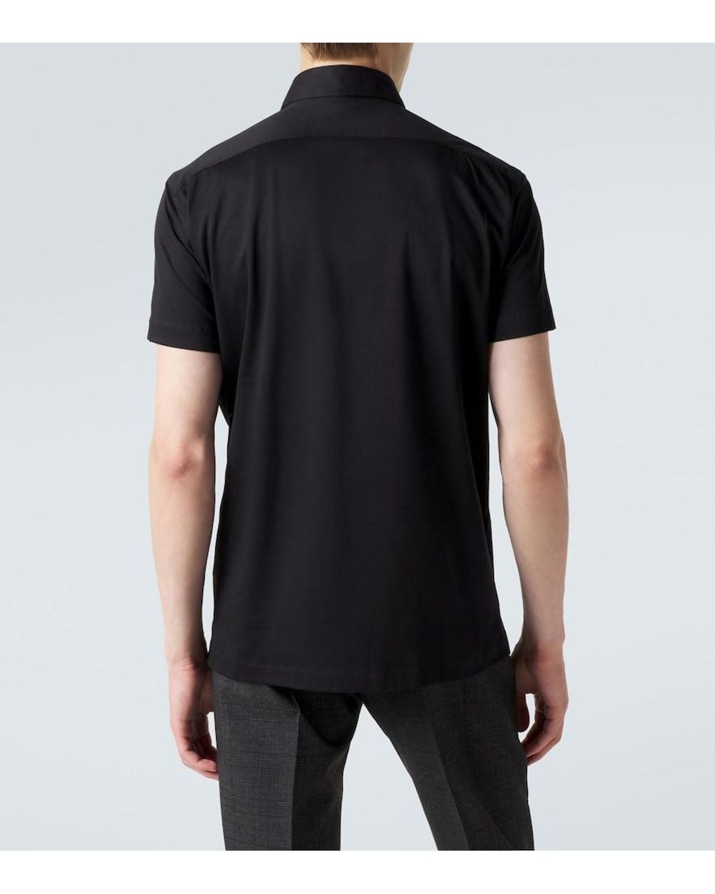 Kiton Black Cotton Polo Shirt for men