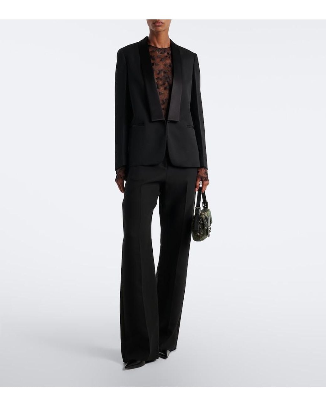 Fendi Black Virgin Wool Tuxedo Jacket