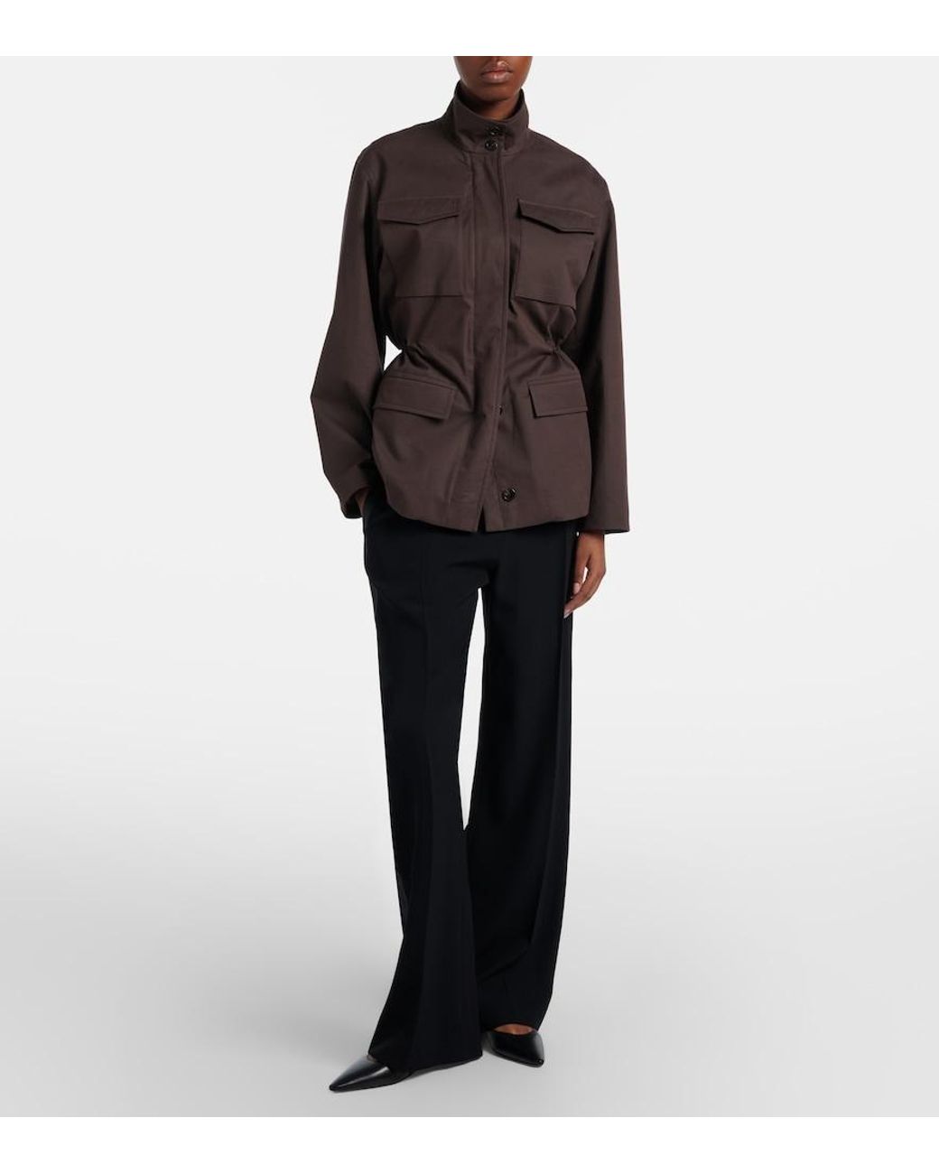 The Row Brown Floriane Cotton And Cashmere Field Jacket