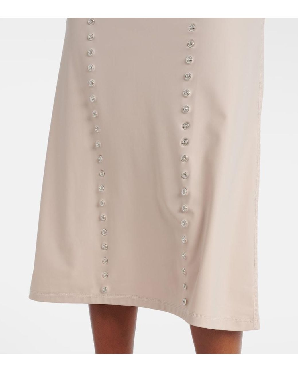 Coperni Natural Embellished Midi Dress