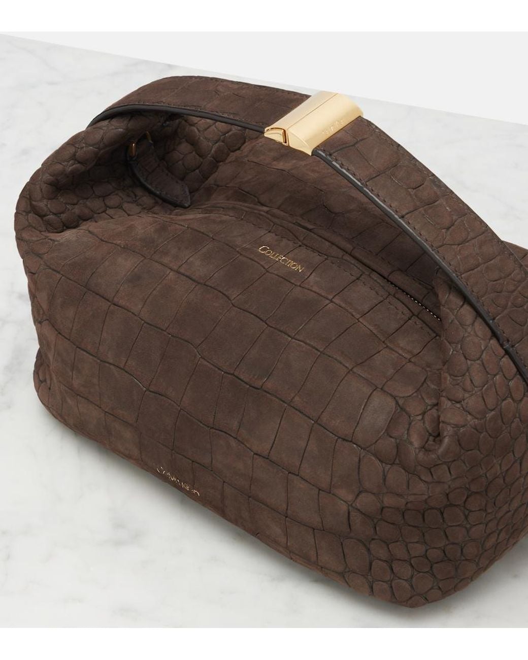 Calvin Klein Brown Andy Small Leather Shoulder Bag