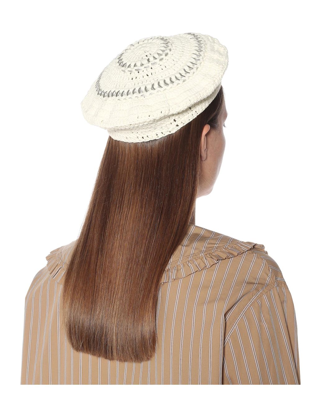 Ganni Crochet Cotton Beret | Lyst