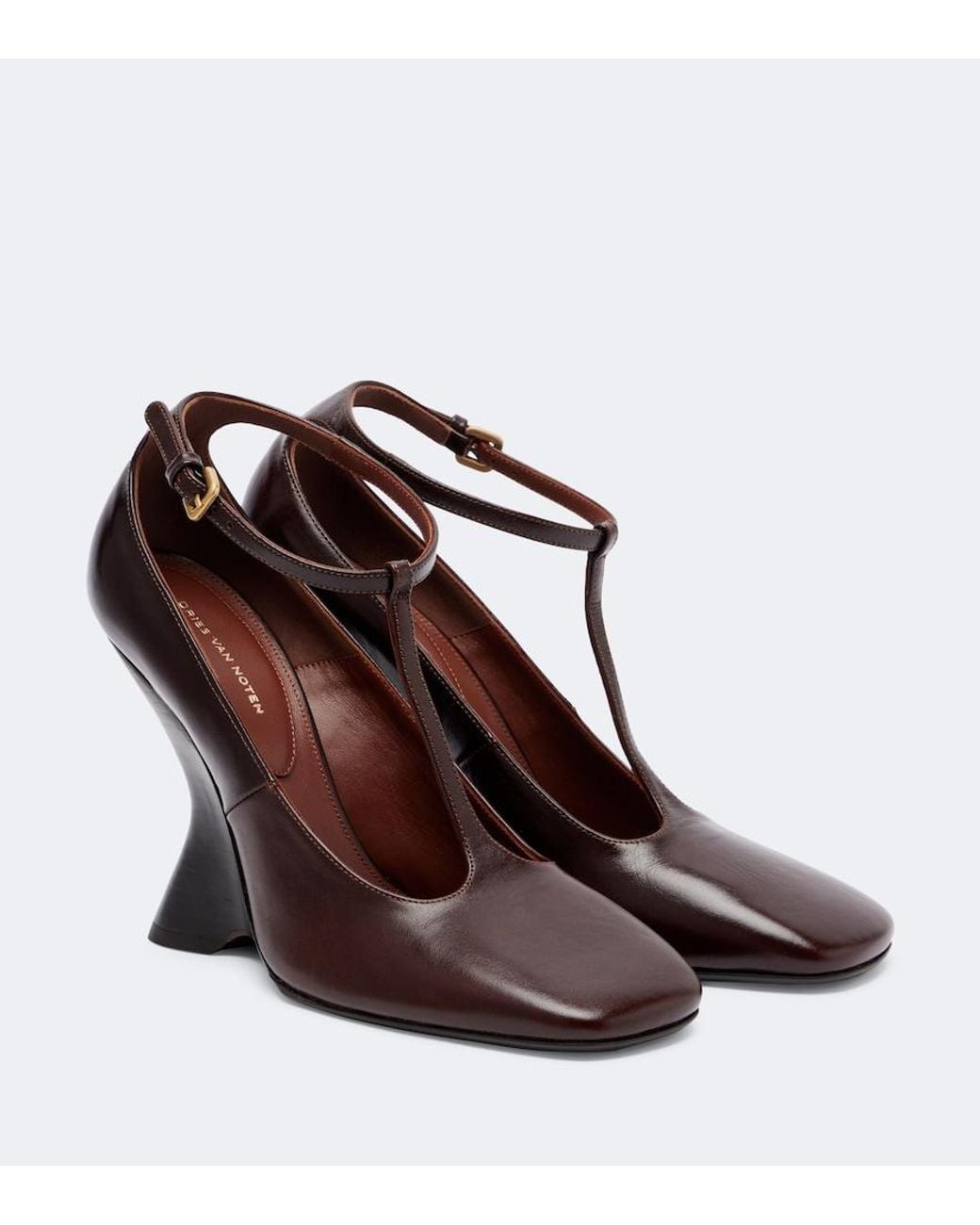 Dries Van Noten Brown Leather Wedges