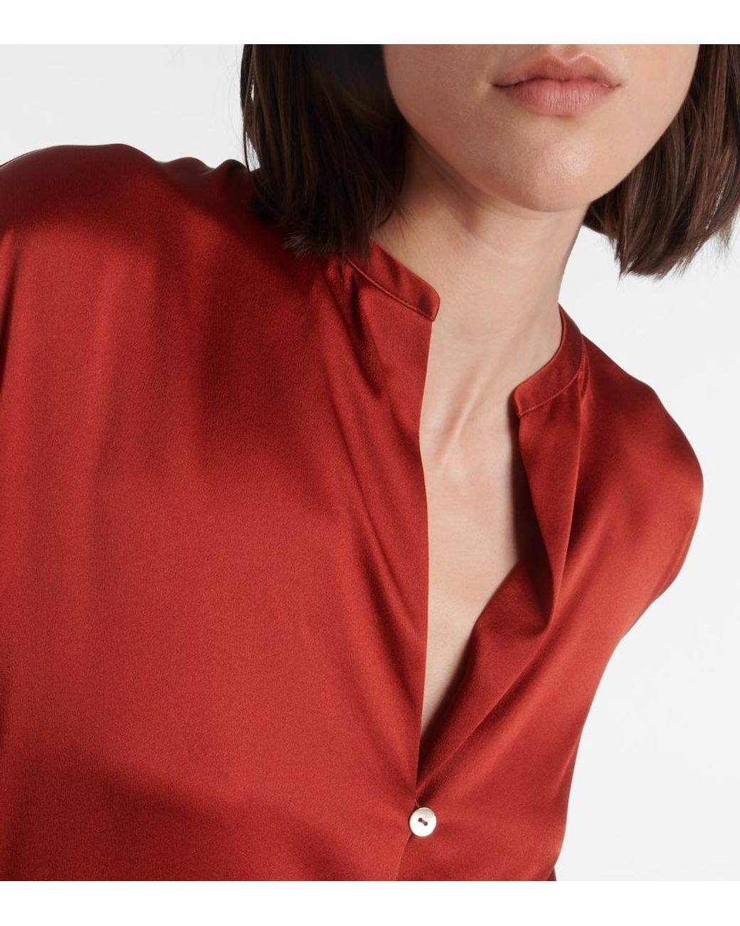 Vince Red Silk Blouse