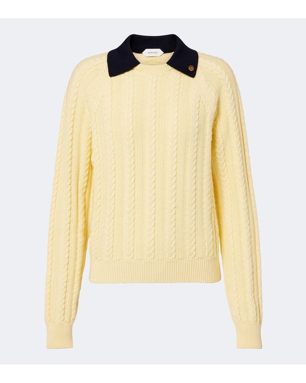 Pull Medusa En Coton Versace en coloris Yellow