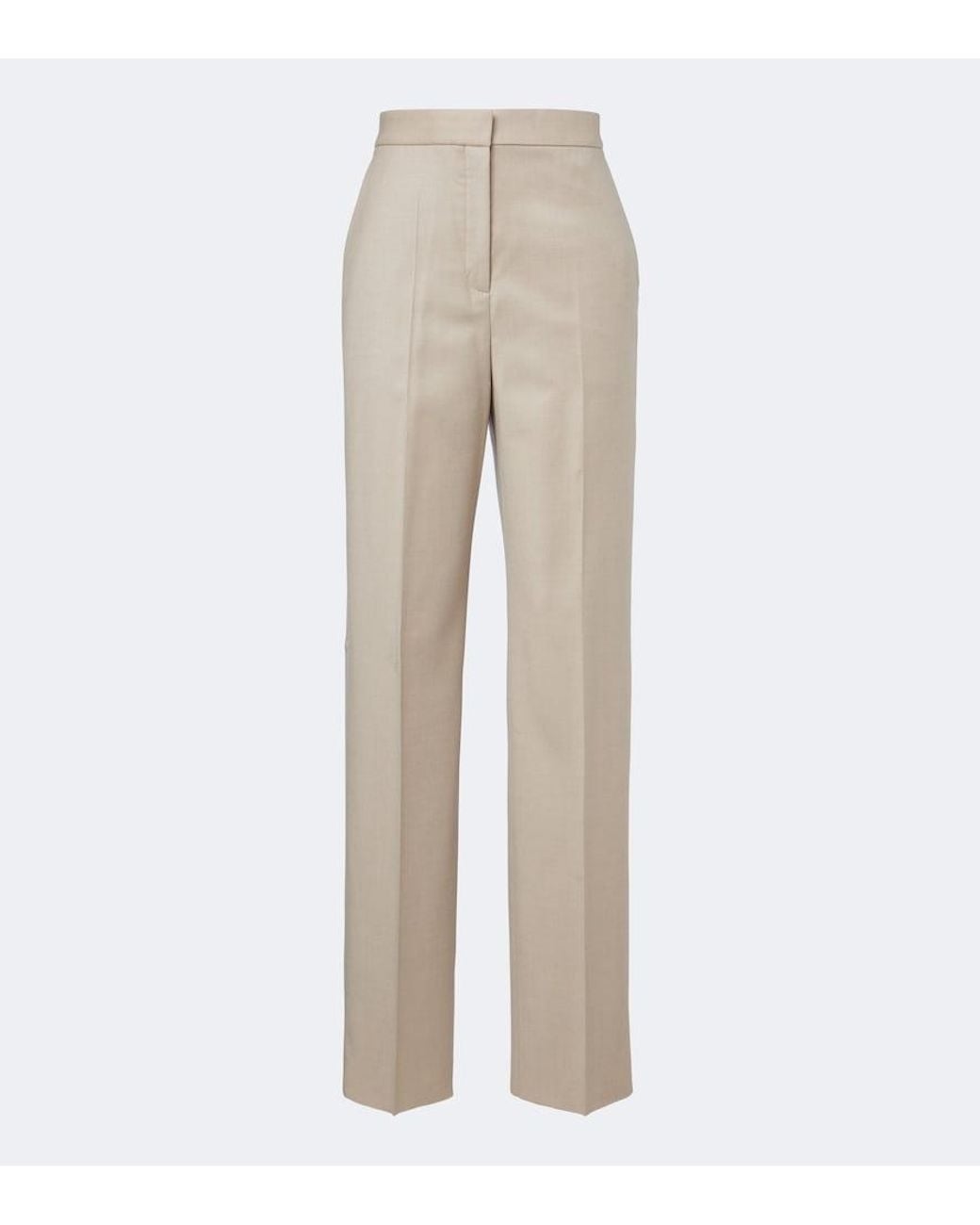 Agnona Natural Wool Straight Pants
