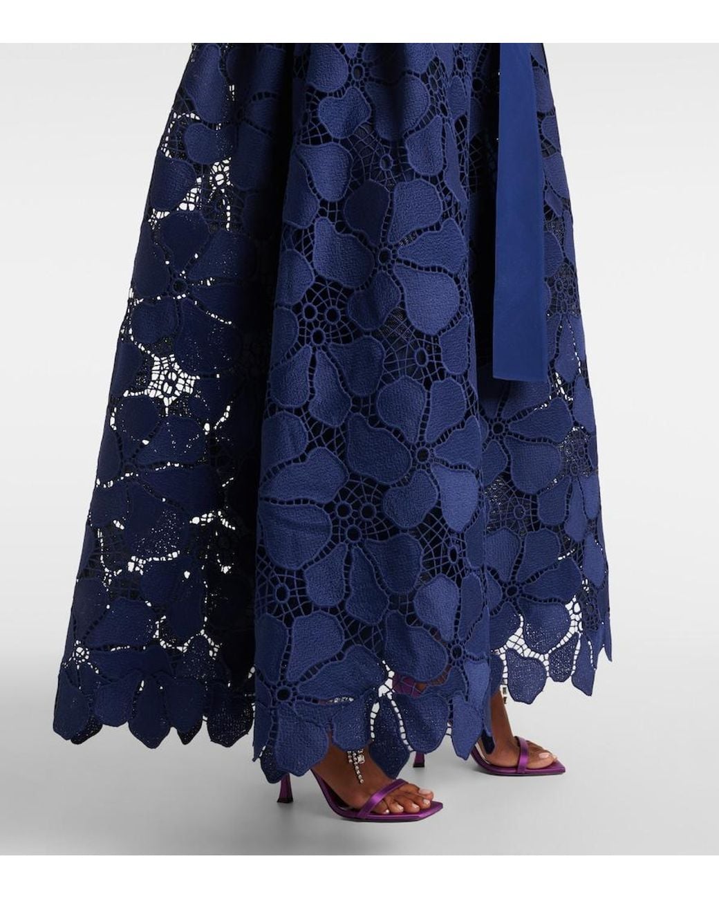 Elie Saab Blue Lace Bustier Gown