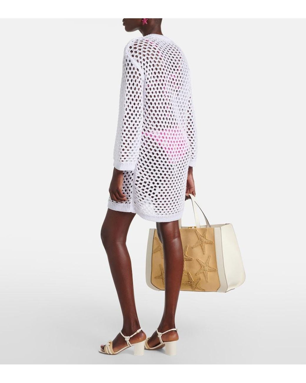 Valentino White Fishnet Beach Dress