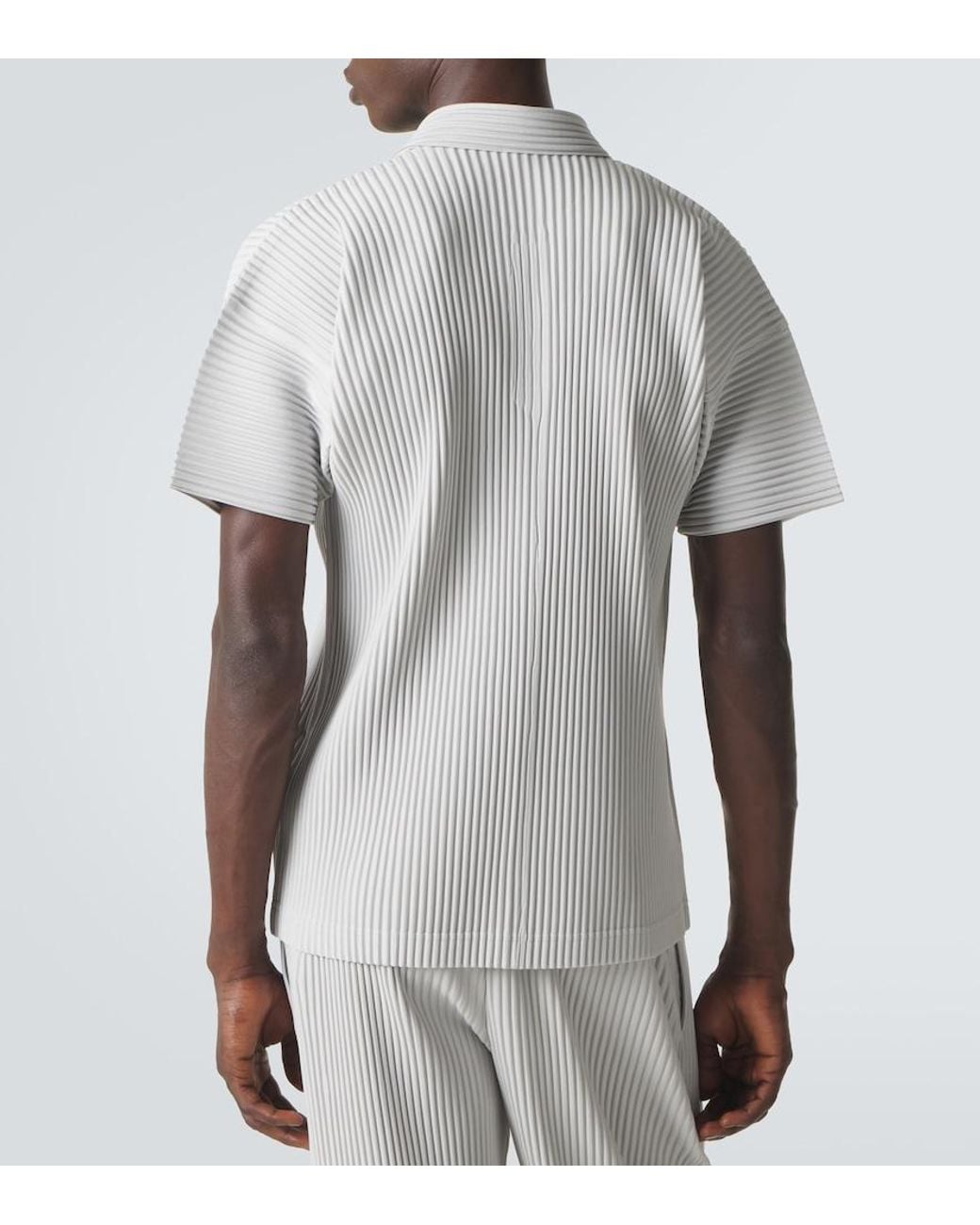 Homme Plissé Issey Miyake Gray Basics Pleated Polo Shirt for men