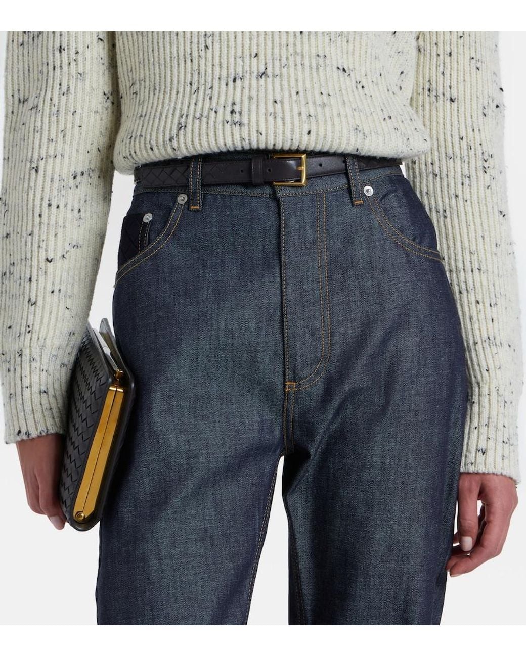 Bottega Veneta Black Intrecciato Leather Belt