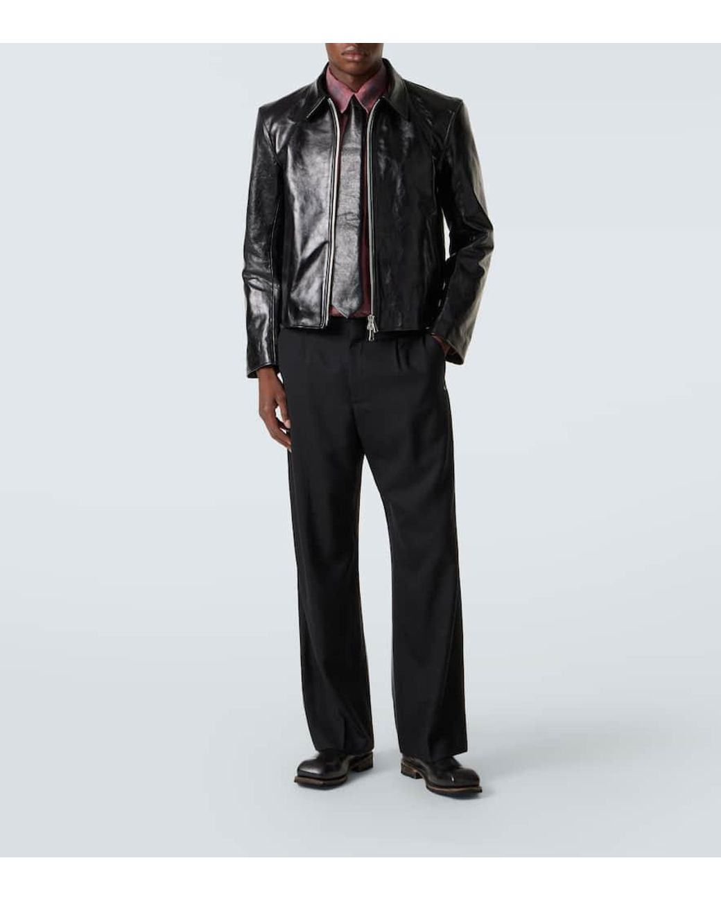 Our Legacy Mini Leather Blouson Jacket in Black for Men | Lyst