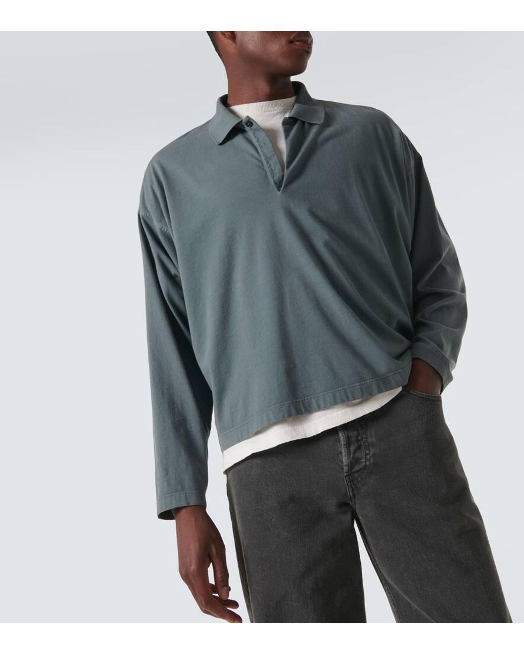 The Row グレー Bryson ポロシャツ The Row Bryson Cotton Polo Shirt in Gray for Men | Lyst