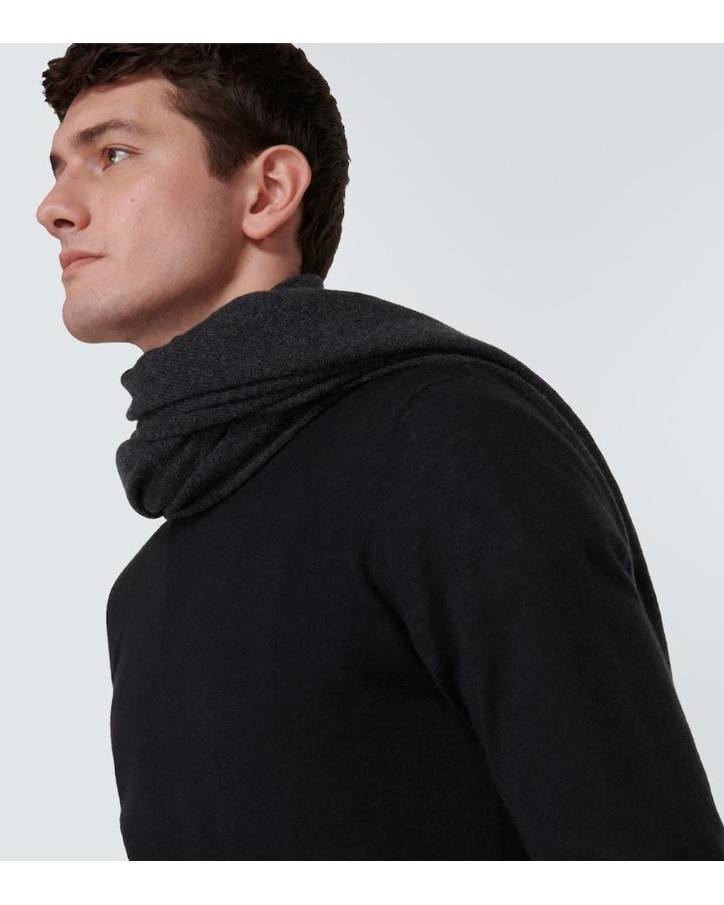 LeKasha Black Kyoto Cashmere T-Shirt for men
