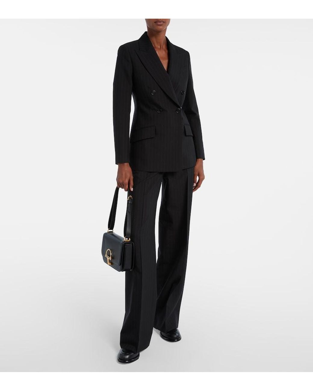 Gucci Black Pinstripe Wool Blazer