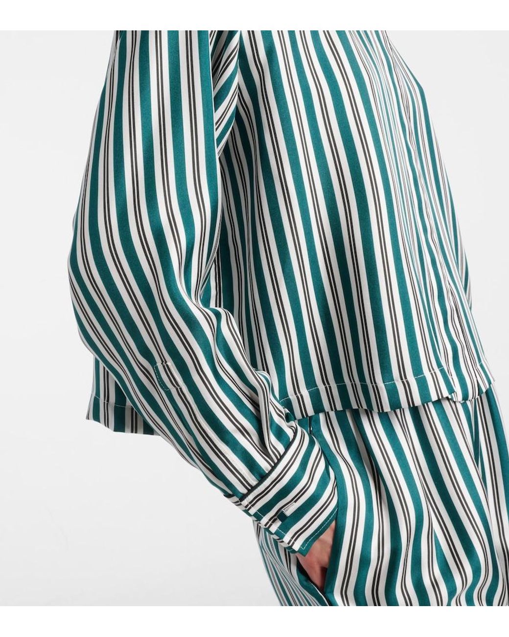 Max Mara Blue Brama Striped Silk Shirt