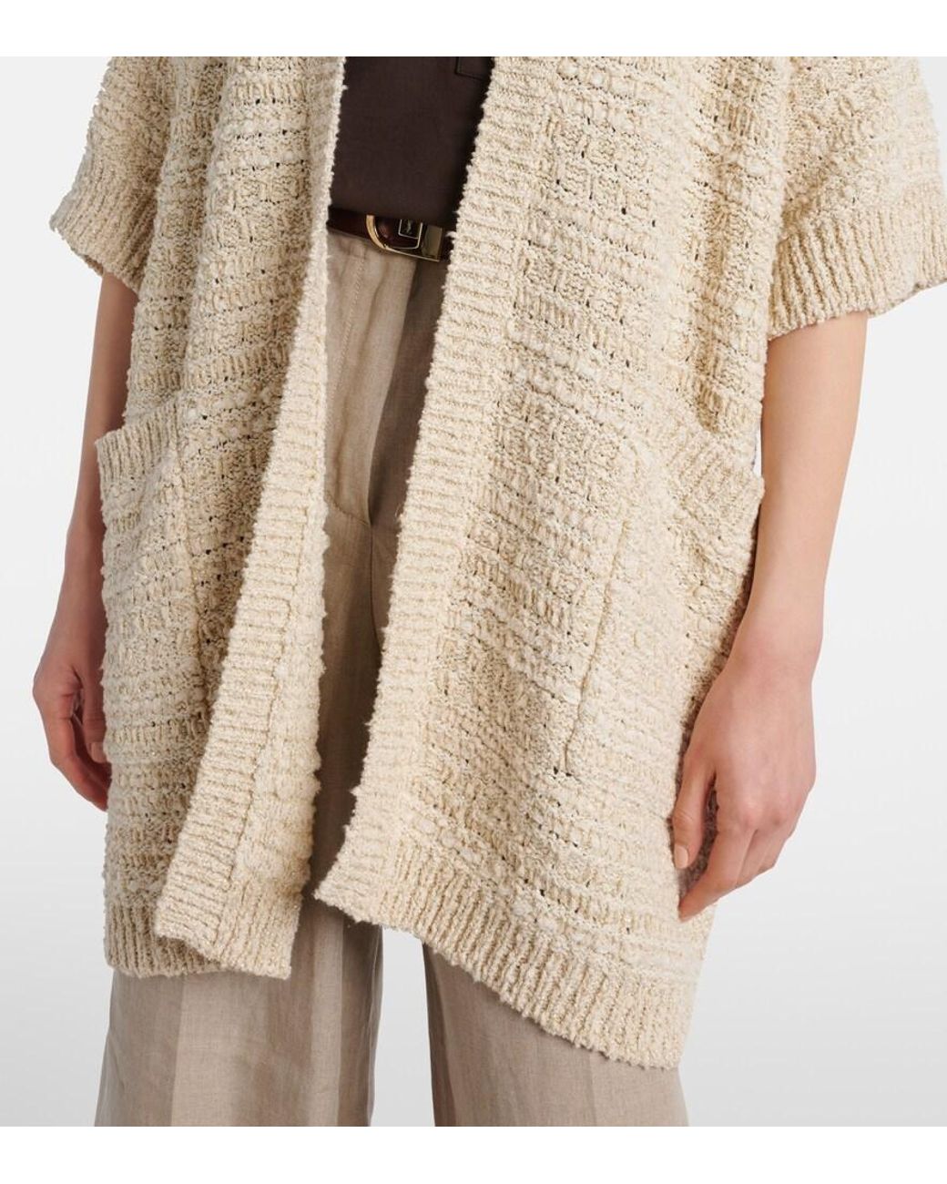 Max Mara Natural Cotton-Blend Cardigan