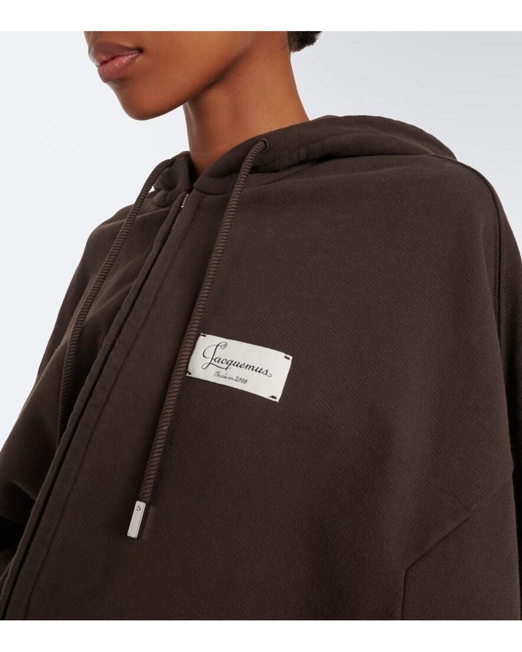 Jacquemus Black Corso Cotton Fleece Zip-Up Hoodie