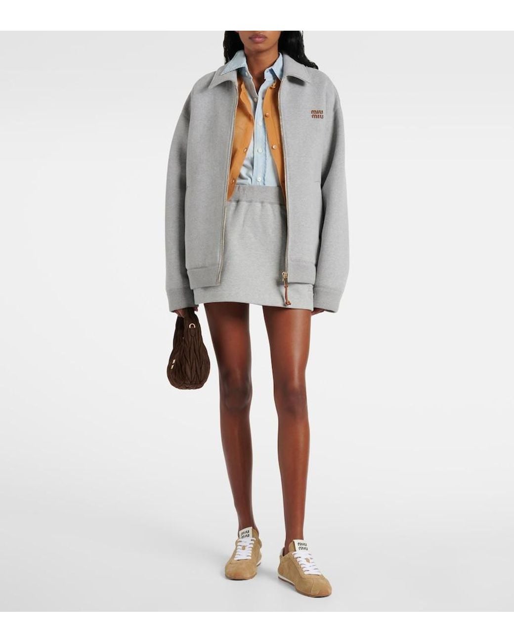 Miu Miu Natural Plume Suede Sneakers