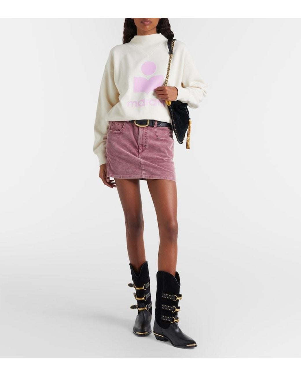 Isabel Marant White Logo Cotton-Blend Fleece Sweatshirt