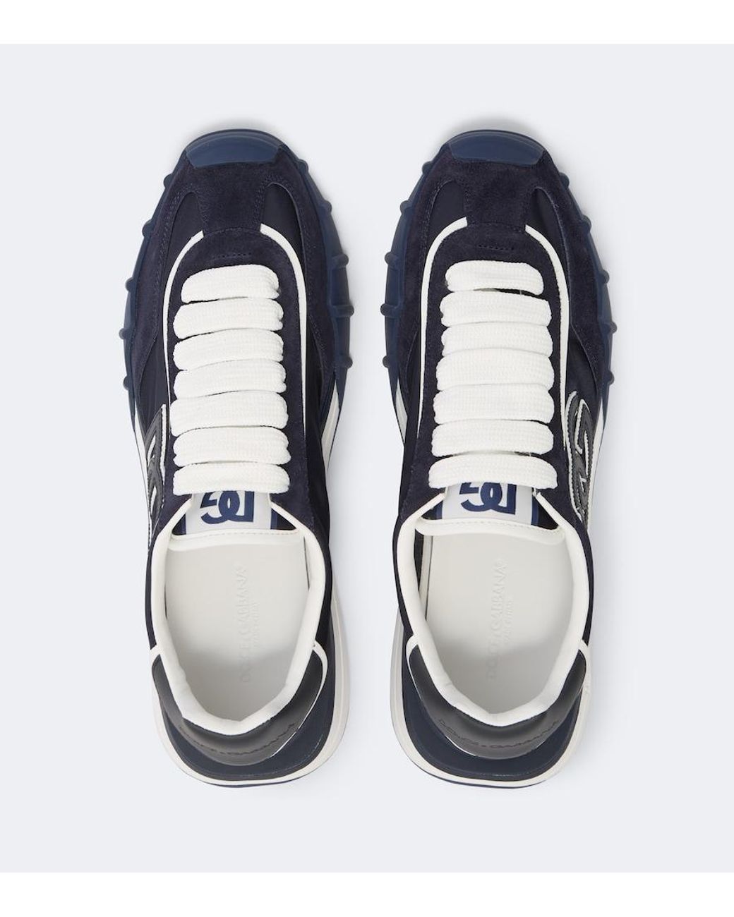 Dolce & Gabbana Blue Dg Suede-Trimmed Canvas Sneakers for men