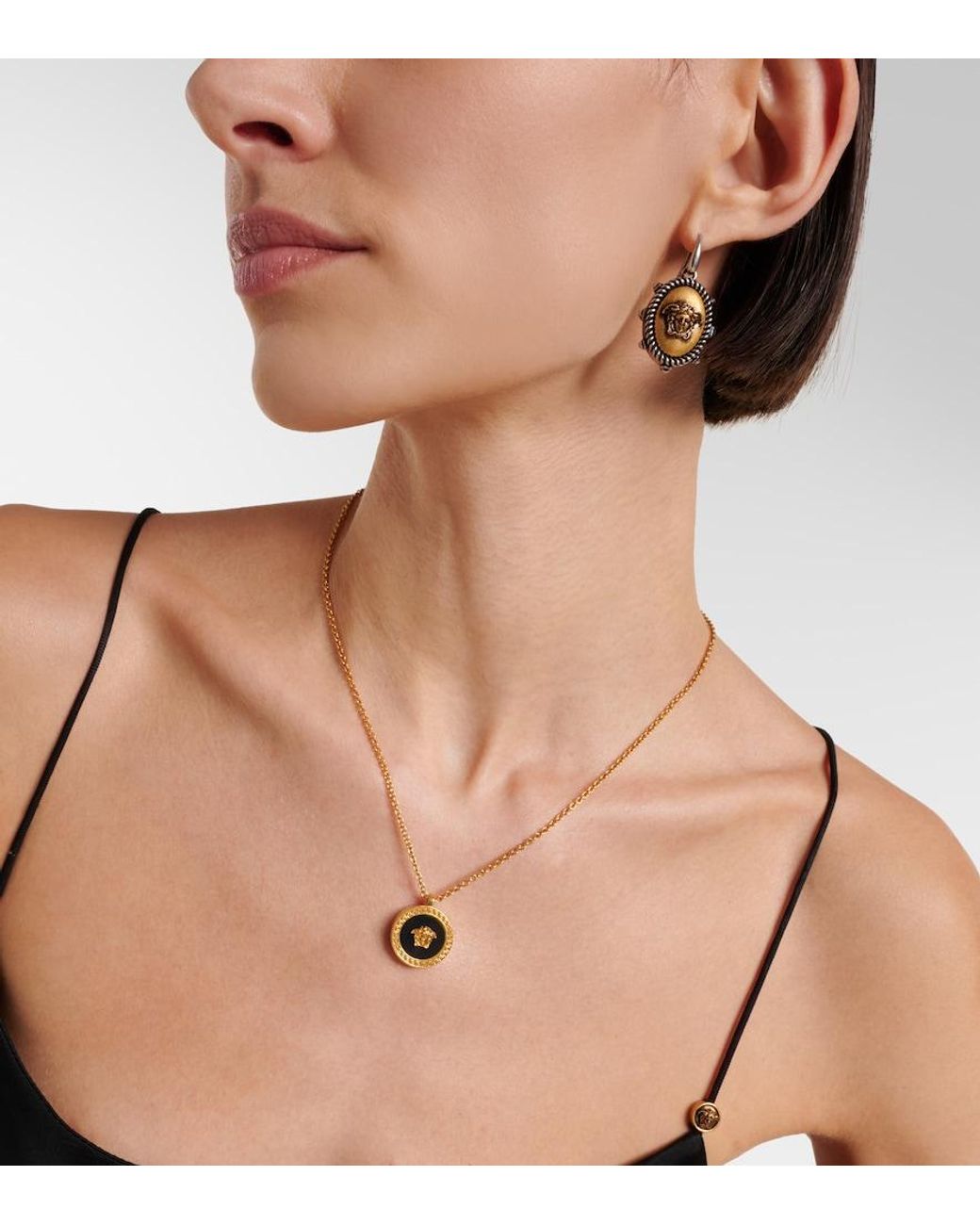 Versace Metallic Tivoli Medusa Earrings