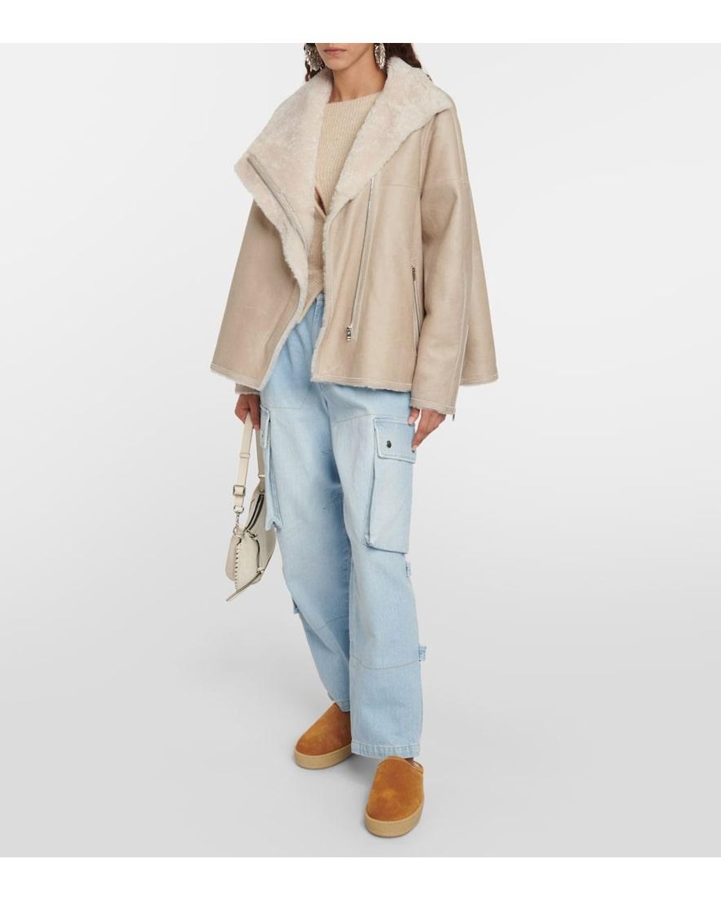 Isabel Marant Brown Fozee Shearling-Lined Suede Slippers