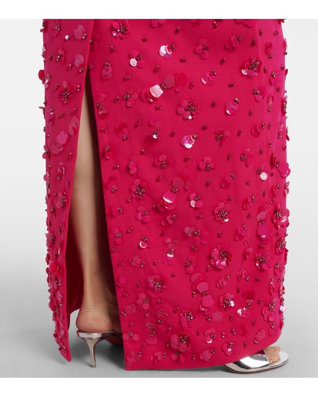 Jonathan Simkhai Pink Serafina Embellished Bustier Gown