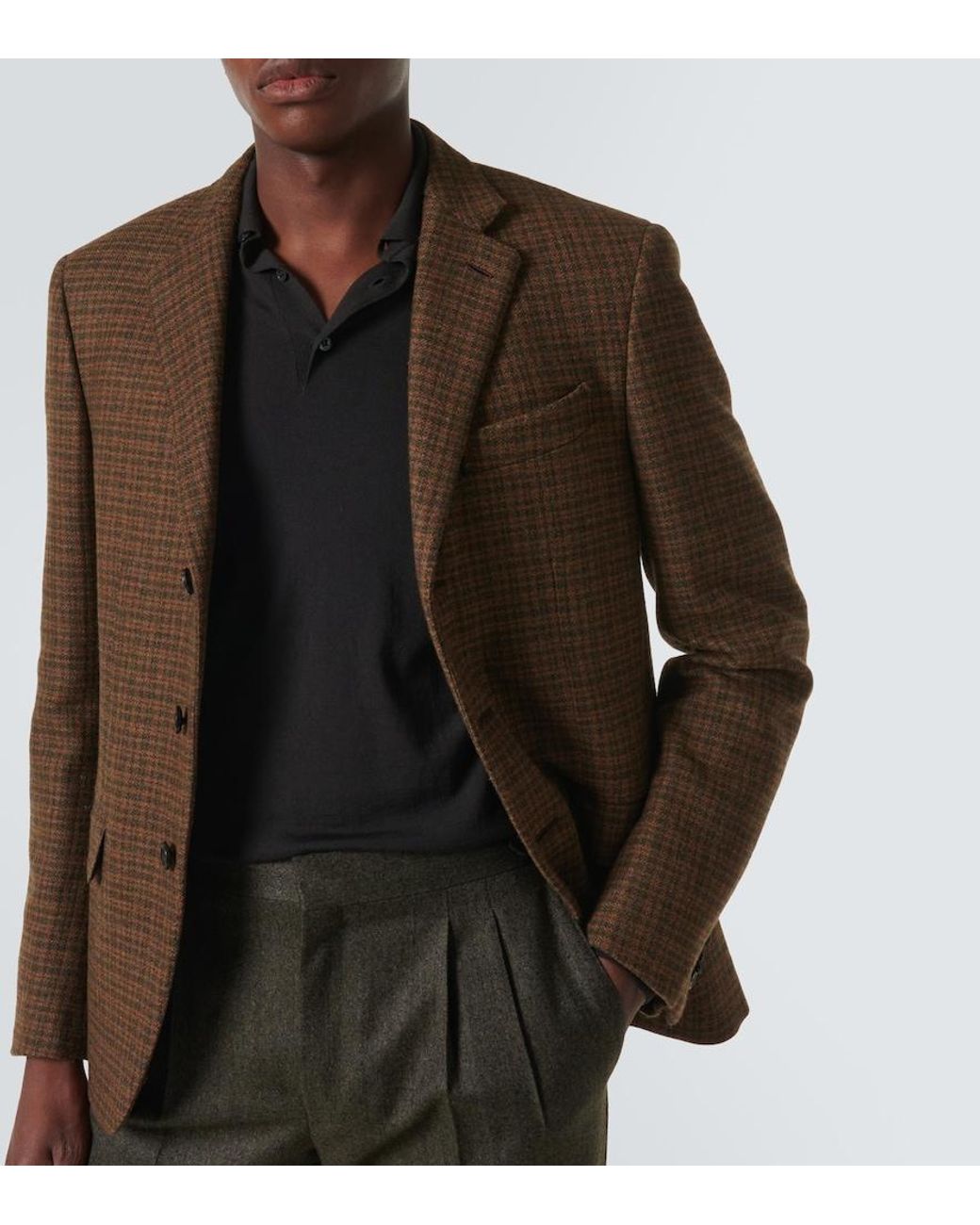 Loro Piana Black Ml Long-Sleeved Wool Polo Shirt for men