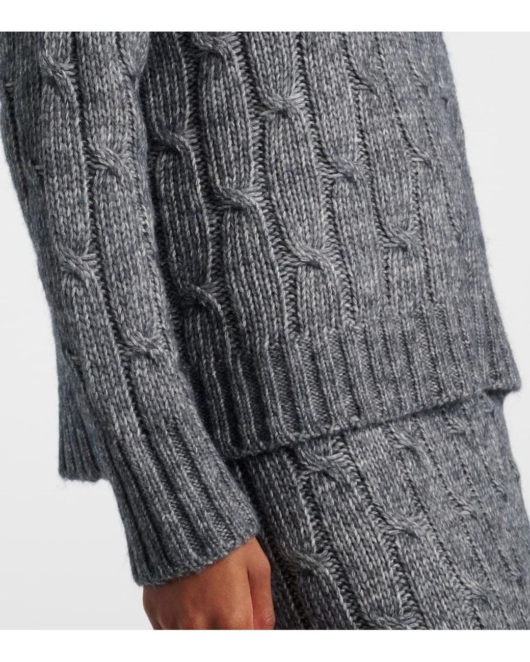 Max Mara Gray Cotton, Alpaca, And Wool Sweater