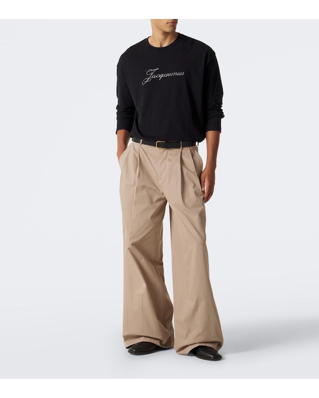 Jacquemus Black Logo Cotton And Hemp Jersey T-Shirt for men