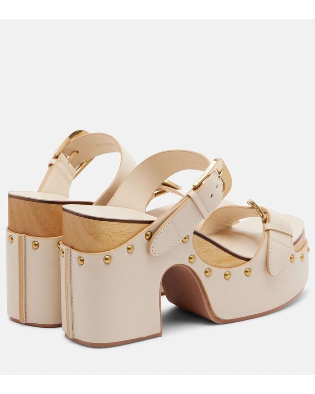 Zimmermann Natural Alight Studded Leather Platform Sandals
