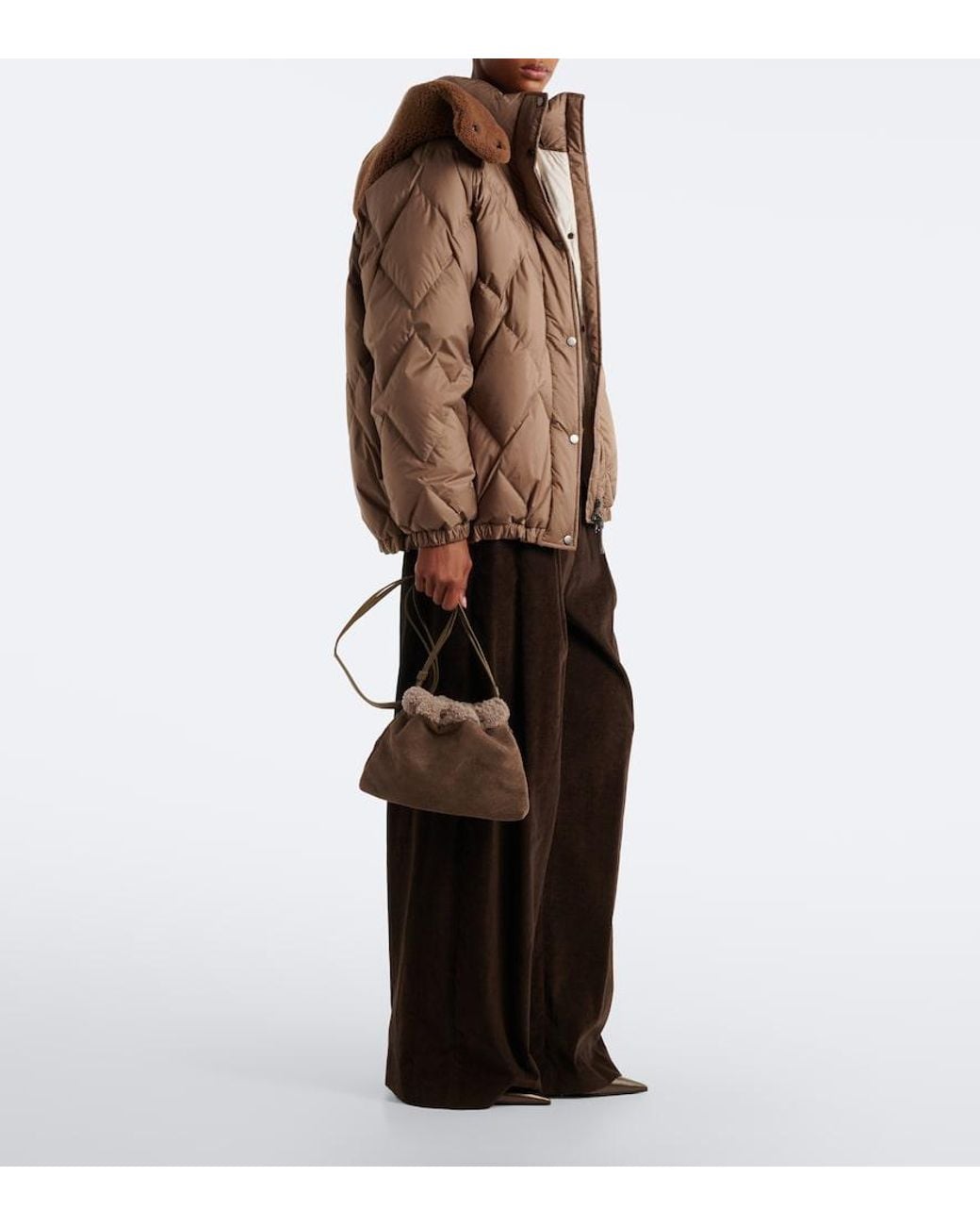 Brunello Cucinelli Brown Mellow Monili Medium Leather Crossbody Bag
