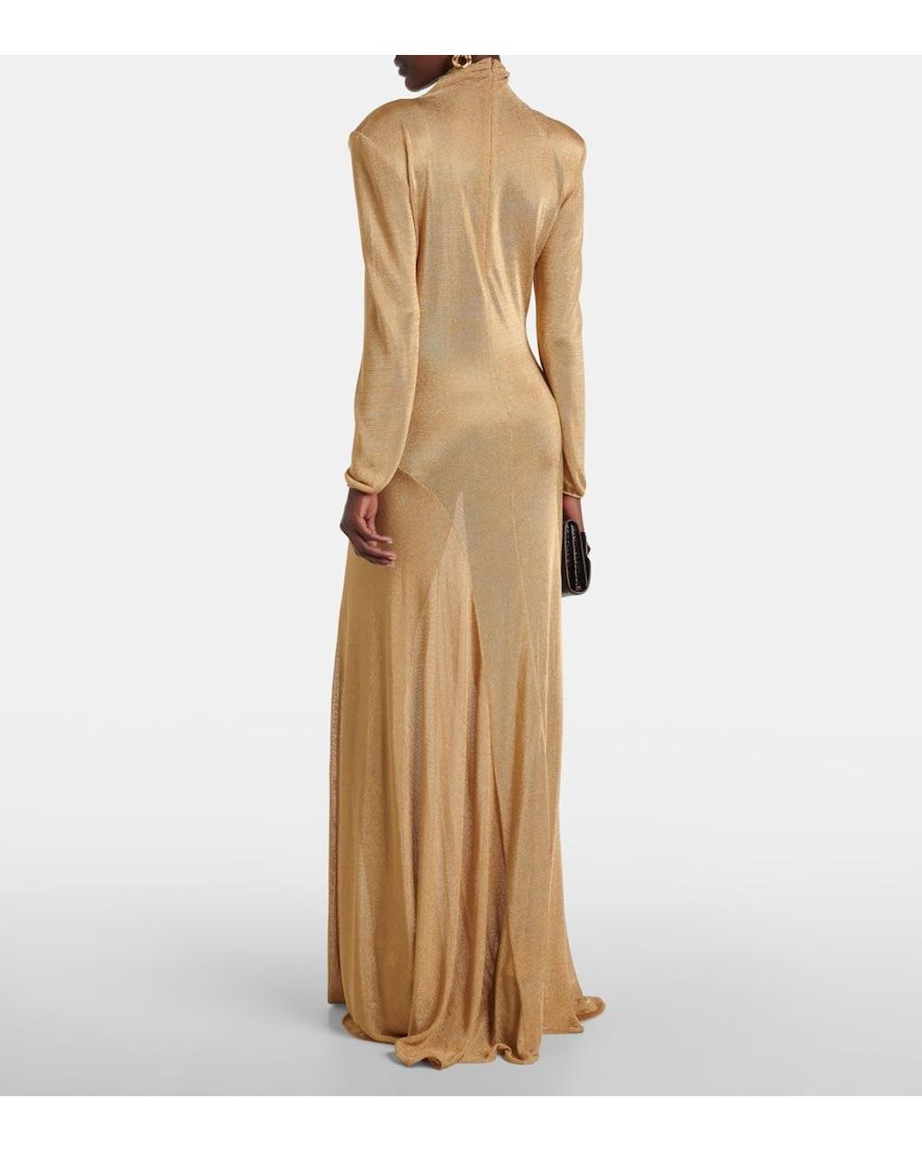 Tom Ford Natural Turtleneck Jersey Gown