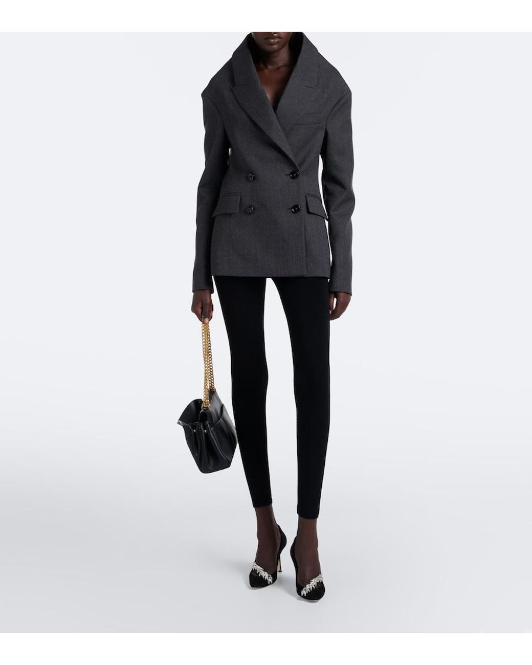 Balenciaga Black Cropped Leggings