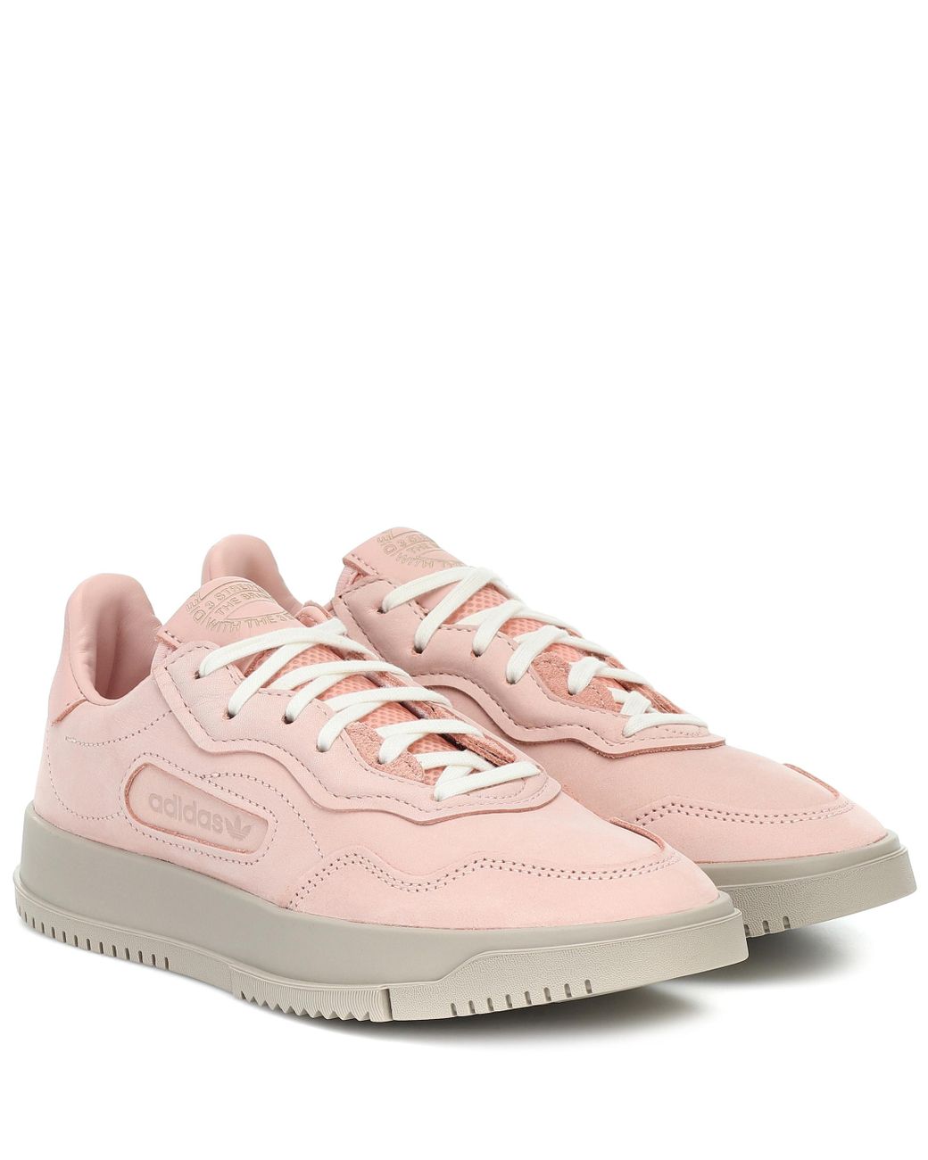 adidas originals sc premiere trainers in pink suede