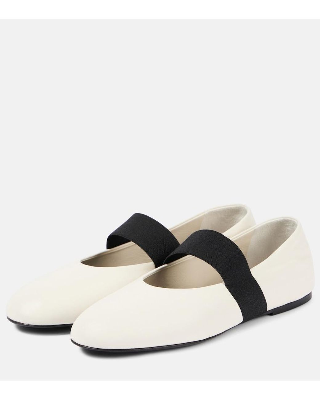 Co. White Leather Ballet Flats