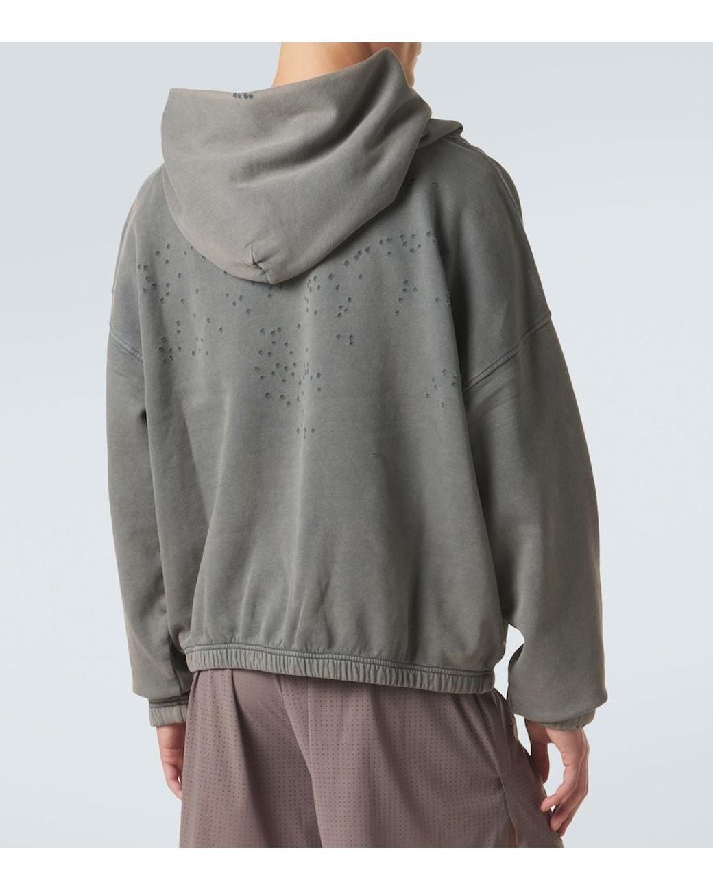 Satisfy Gray Mothtech Cotton Hoodie for men