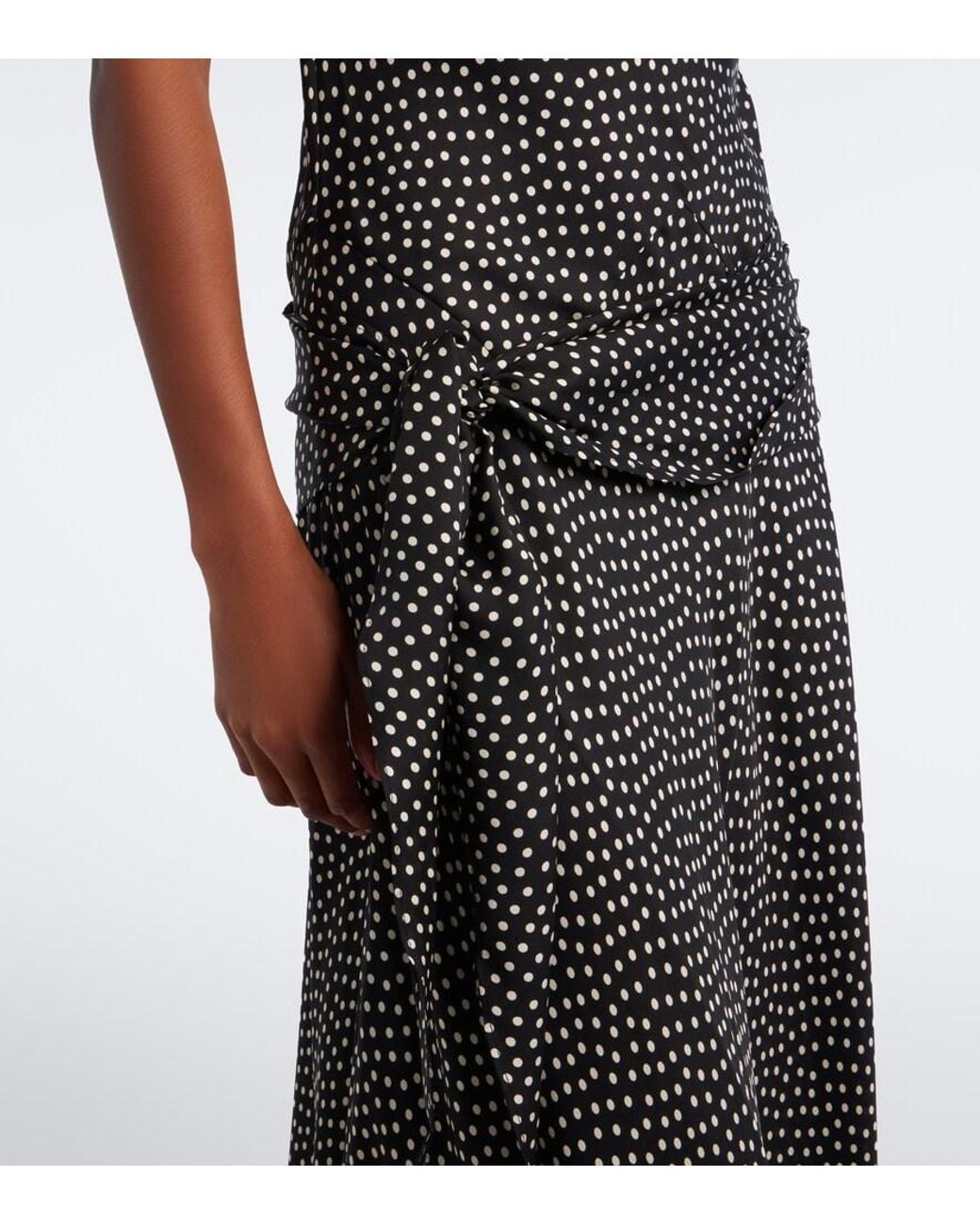 Doen Black Silvanie Silk-Blend Twill Midi Dress